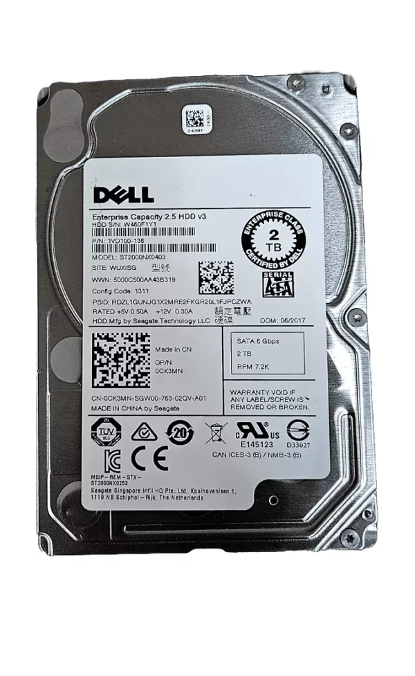 Dell 2TB 7.2K 2.5" 6Gb/s SATA Enterprise Hard Drive (Used)